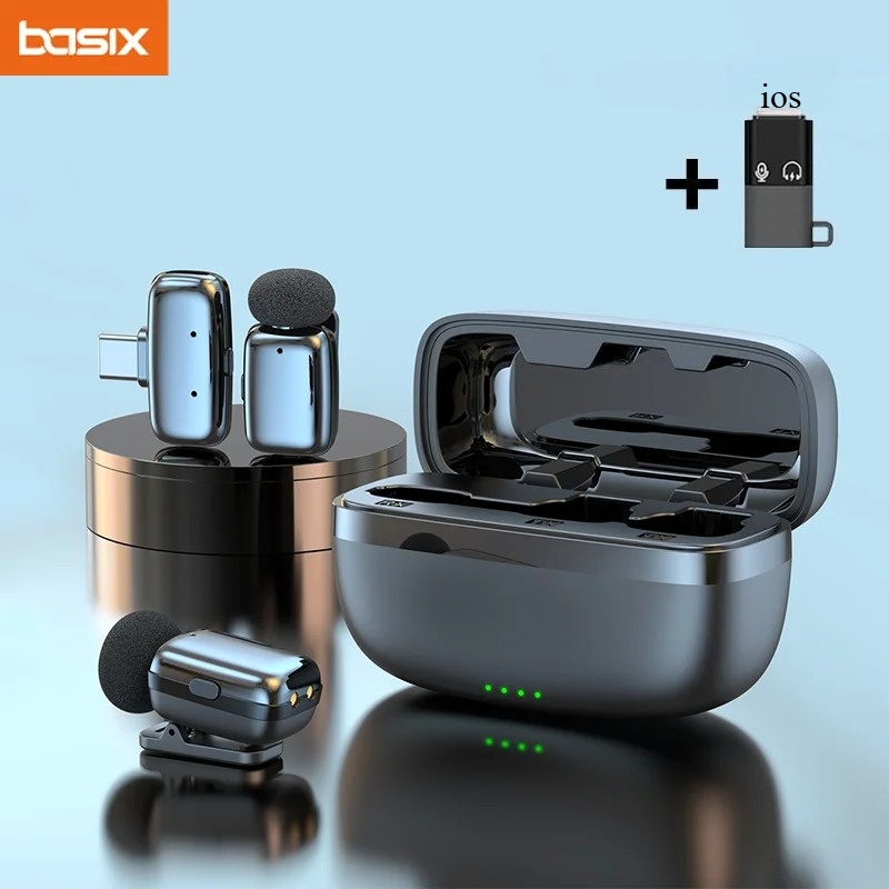 Phone Cases Video - Set Mikrofon Lavalier Nirkabel dengan Kotak