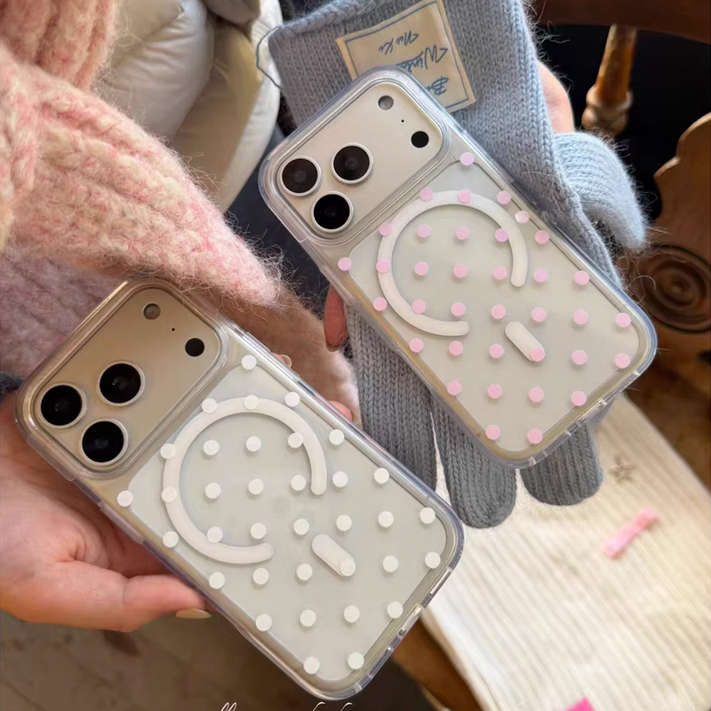 Phone Cases Cool Girl - Casing Ponsel Magnetik Magsafe Motif Polkadot