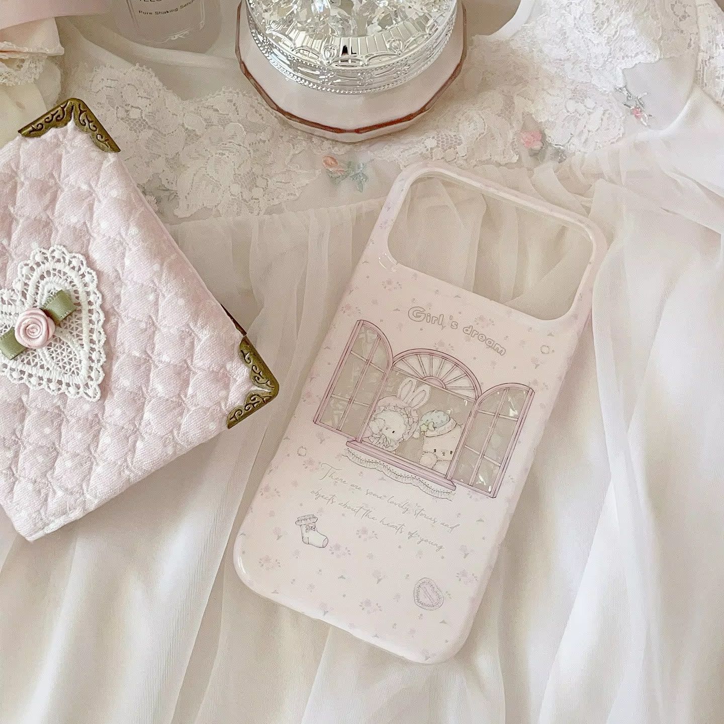 Phone Cases Pink - Casing HP Kawaii Bunny Bear Floral