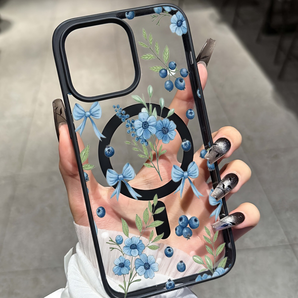 Phone Cases Store - Casing Bening Motif Bunga Blueberry untuk