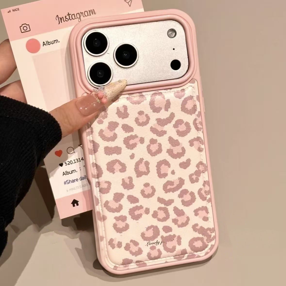 Phone Cases Leopard Print - Casing Ponsel Pola Leopard Retro Pink