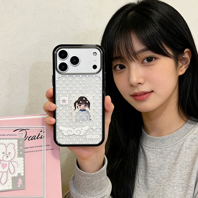 Phone Cases Cool Girl - Casing HP Korea Motif Polkadot Sayap