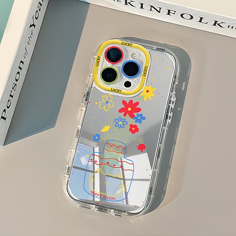 Phone Cases Store - Casing Ponsel Cermin Desain Vas Bunga