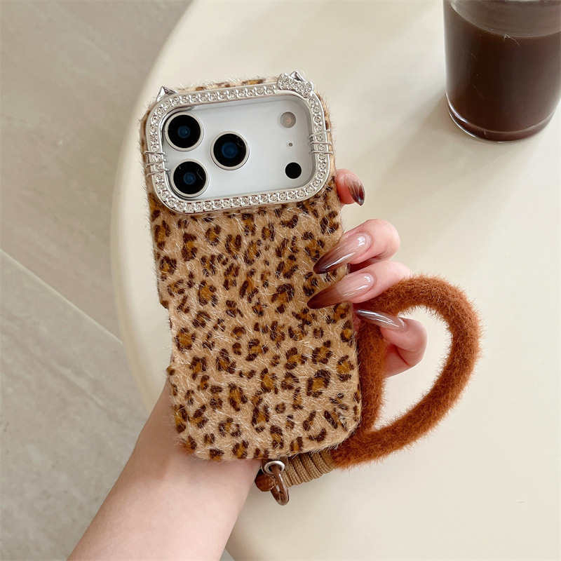 Phone Cases Leopard Print - Casing ponsel mewah berlapis berlian dengan
