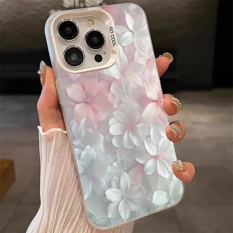 Phone Cases Pink - Casing Bunga Pink untuk iPhone 15Pro