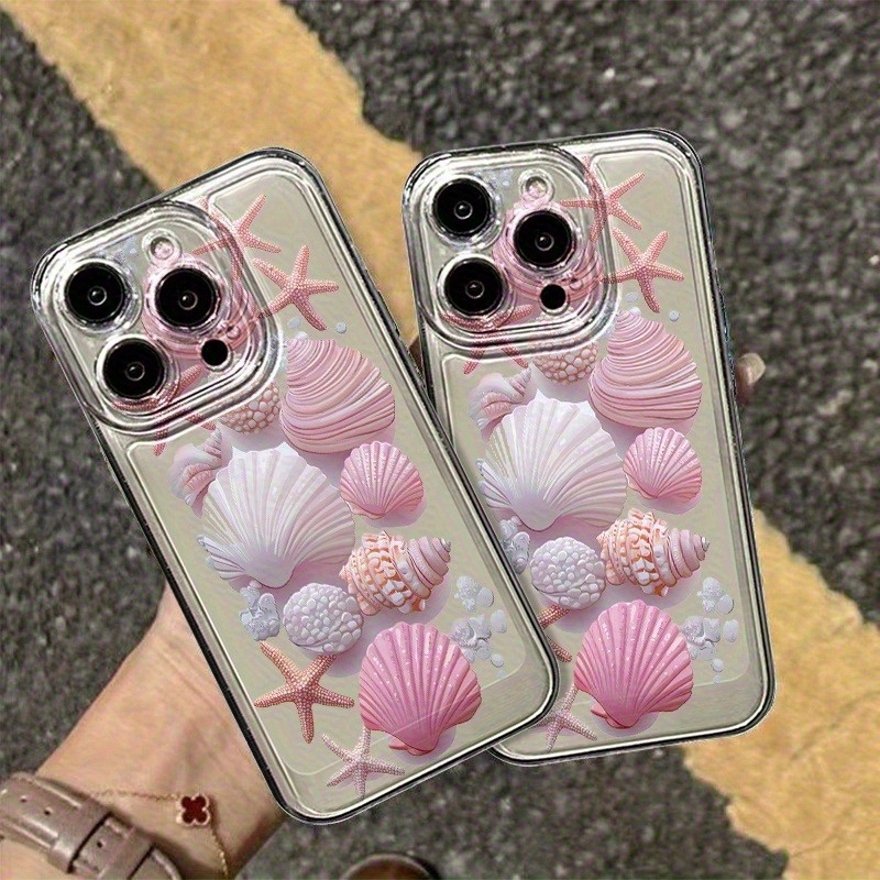 Phone Cases Pink - Casing Ponsel Trendy Motif Kerang Pink