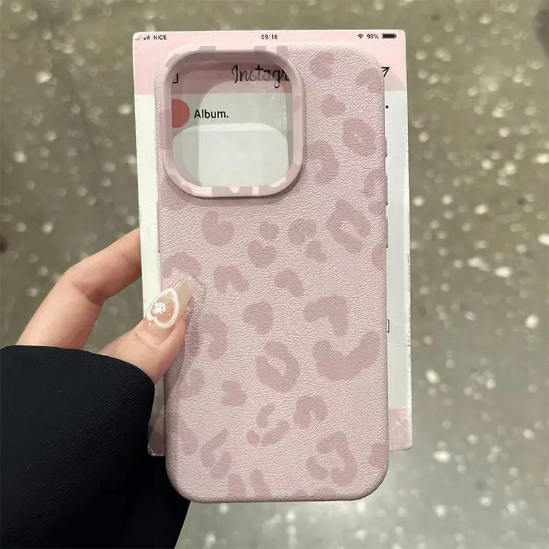 Phone Cases Leopard Print - Casing Ponsel Silikon Pola Lichee Motif