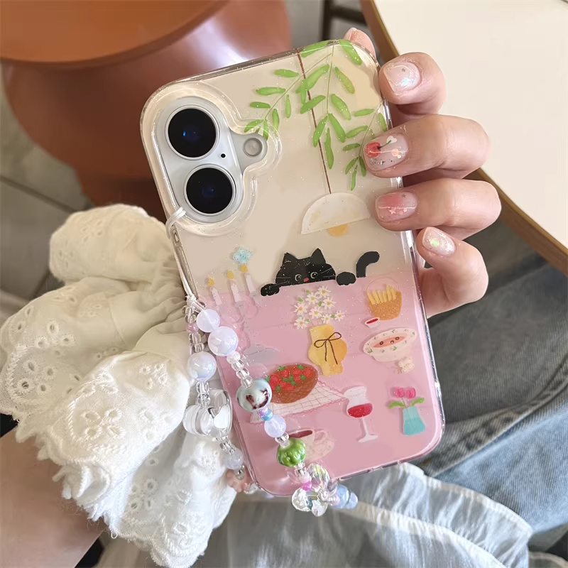Phone Cases Cool Girl - Casing HP Kartun Kucing Hitam Kecil