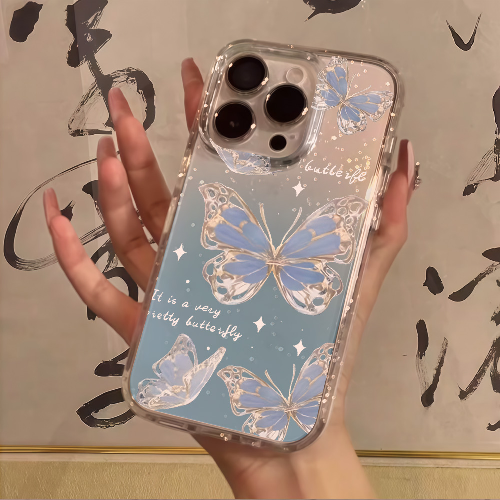 Phone Cases Store - Casing Ponsel Mewah Motif Kupu-Kupu Biru