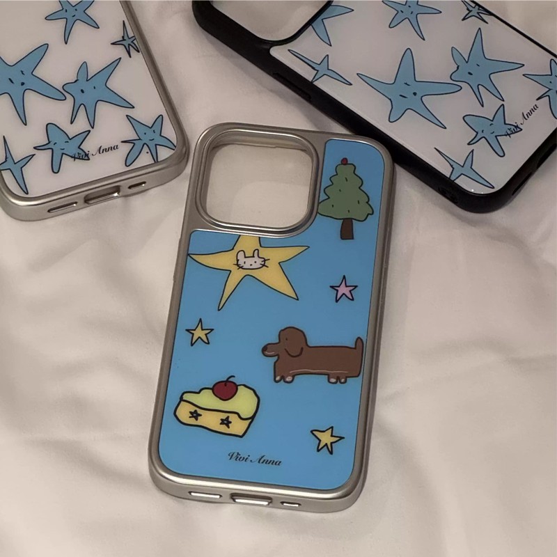Phone Cases Blue - Casing HP Korea INS Niche Creative