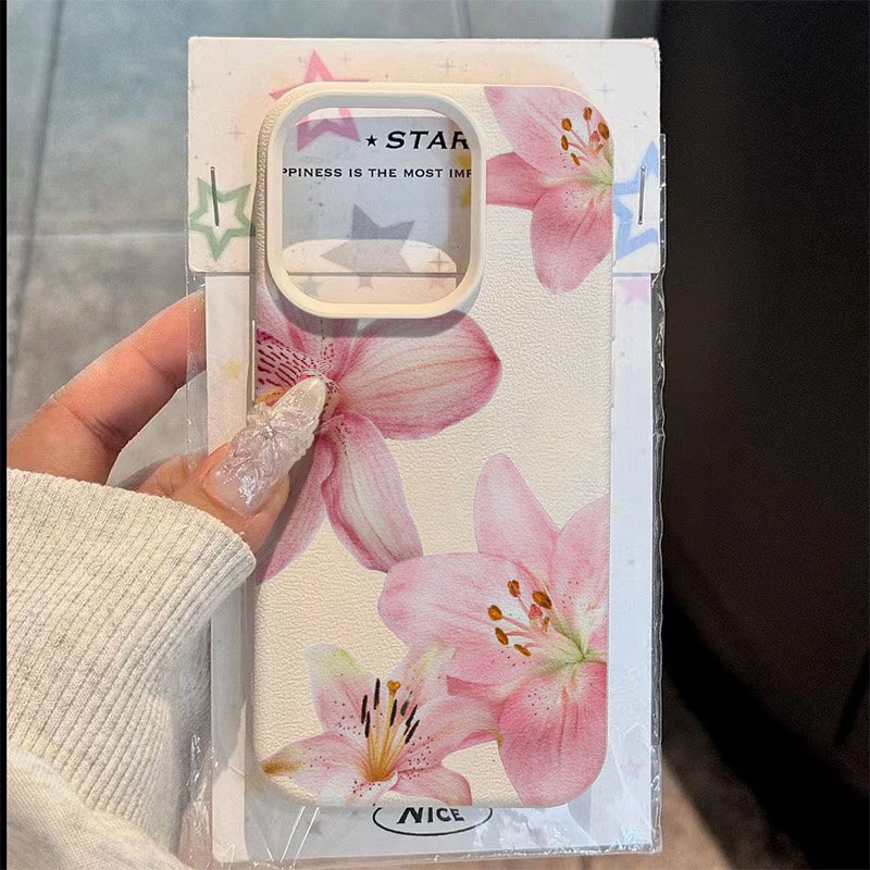 Phone Cases Pink - Casing Ponsel Tekstur Pink Lily Lychee