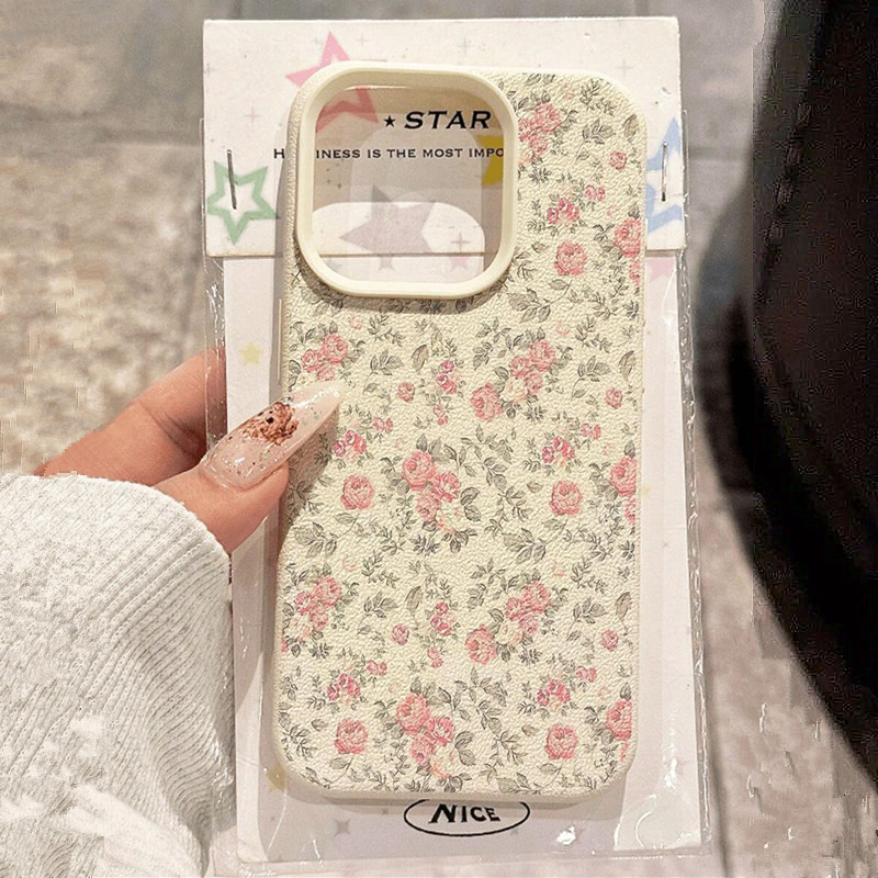 Phone Cases Blue - Casing HP Cantik Motif Bunga Putih