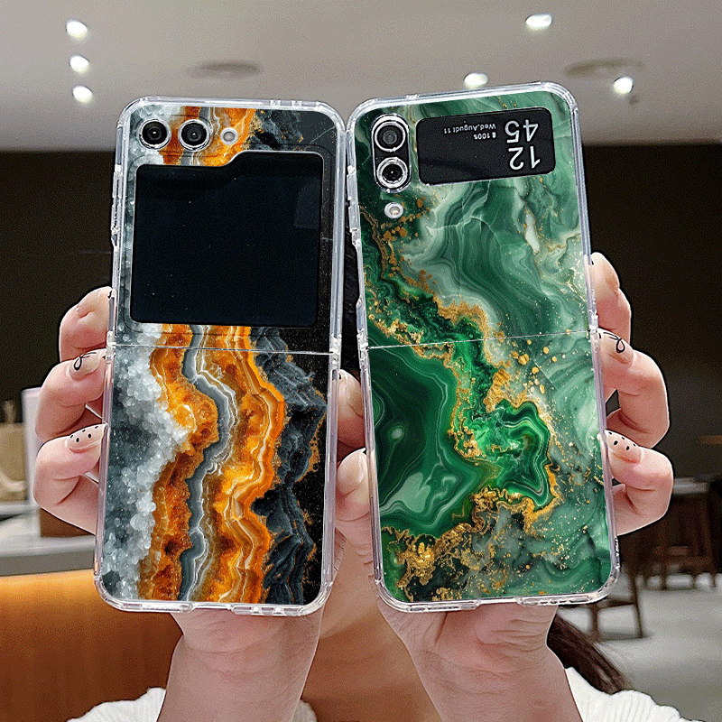 Phone Cases Z Fold 4 - Casing Ponsel Transparan dengan Pola Tekstur