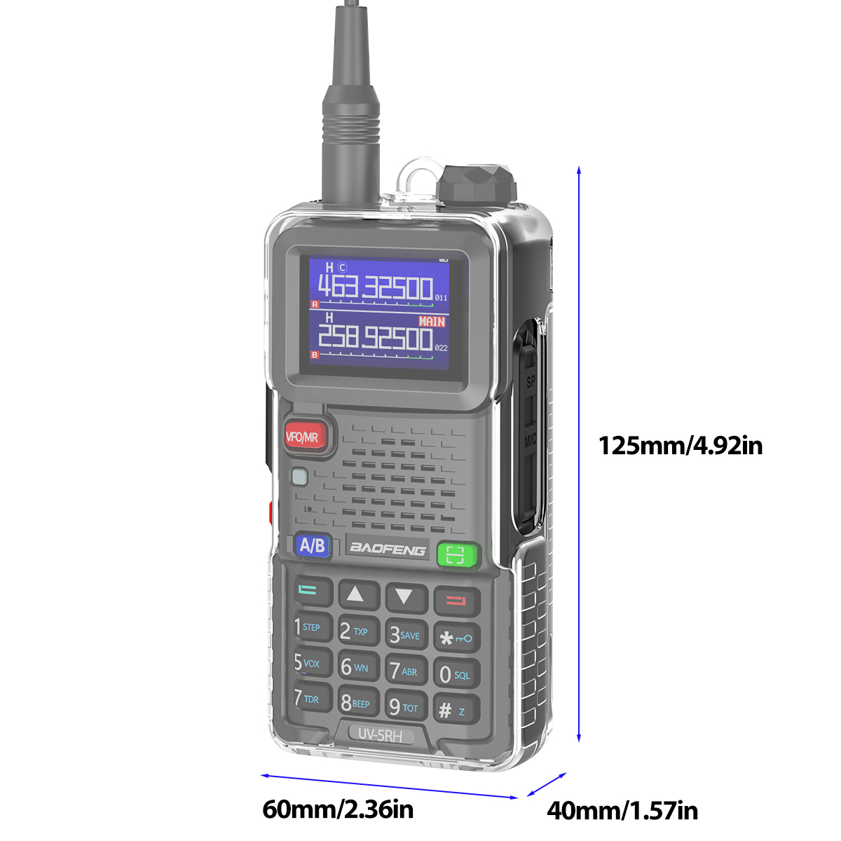 ABBREE Casing Radio Dua Arah T - Transparent Thin Case ulasan dan harga