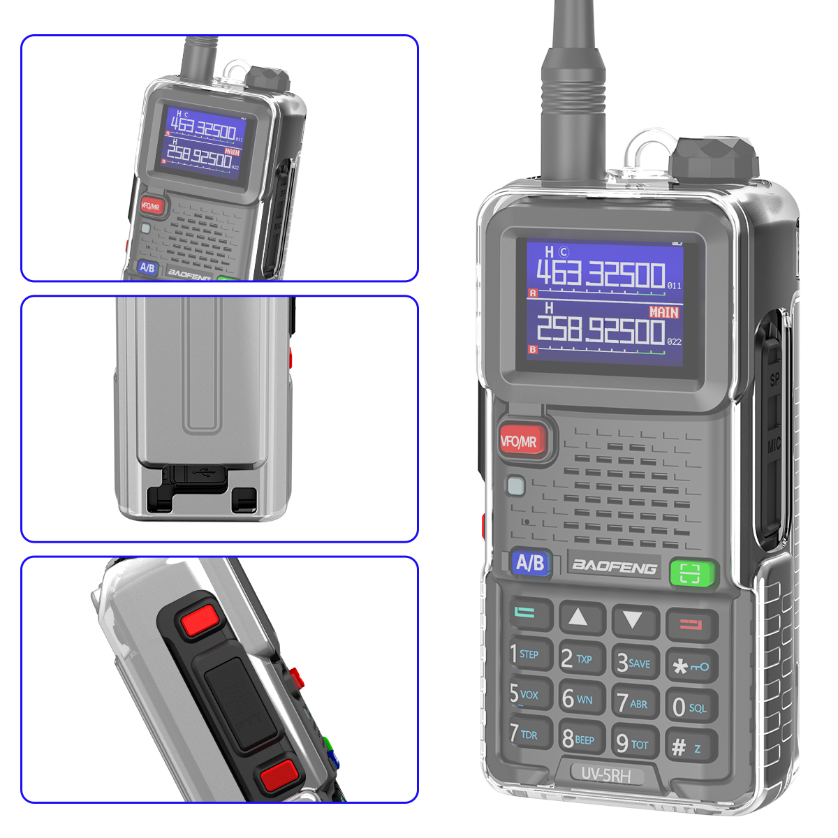 ABBREE Casing Radio Dua Arah T - Transparent Thin Case ulasan dan harga