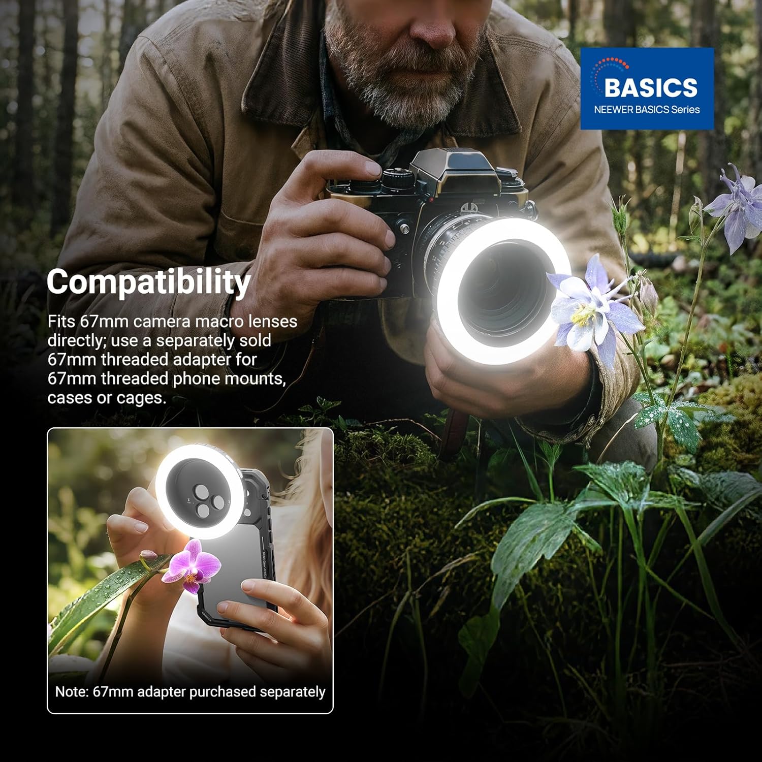 Ring Light NEEWER Basics 67mm  - Phone Cases Video ulasan dan harga