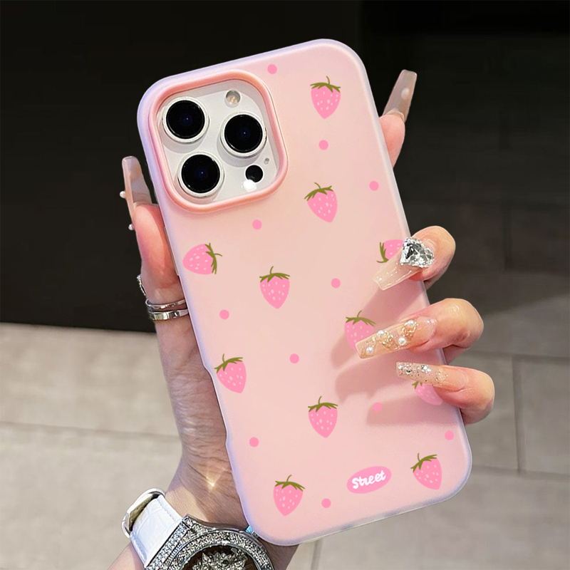 Casing Ponsel Motif Stroberi P - Phone Cases Pink ulasan dan harga