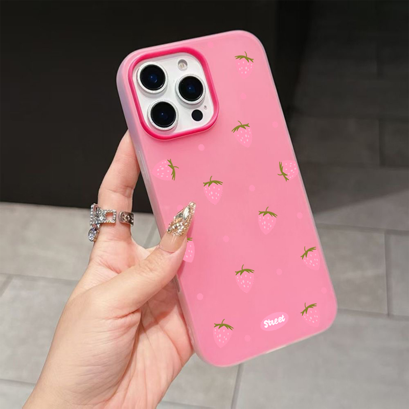 Casing Ponsel Motif Stroberi P - Phone Cases Pink ulasan dan harga