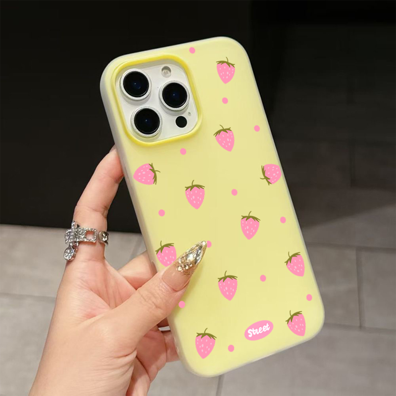 Casing Ponsel Motif Stroberi P - Phone Cases Pink ulasan dan harga