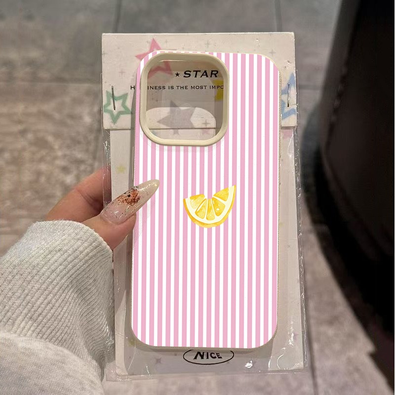 Casing Ponsel Bergaris Oranye  - Phone Cases Pink ulasan dan harga