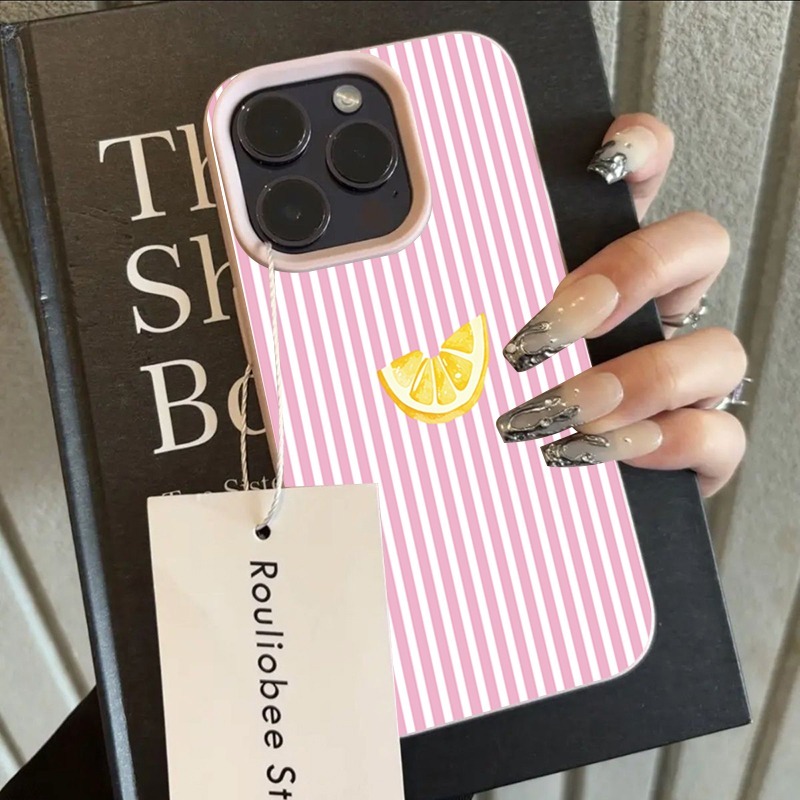 Casing Ponsel Bergaris Oranye  - Phone Cases Pink ulasan dan harga
