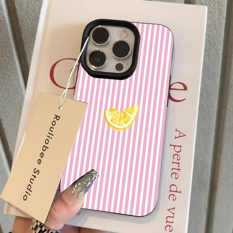 Casing Ponsel Bergaris Oranye  - Phone Cases Pink ulasan dan harga