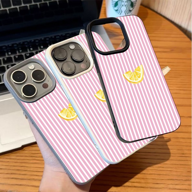 Casing Ponsel Bergaris Oranye  - Phone Cases Pink ulasan dan harga