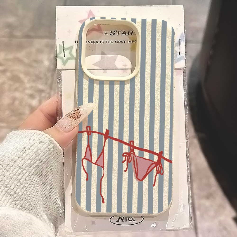 Casing Ponsel Bikini Bergaris  - Phone Cases Blue ulasan dan harga